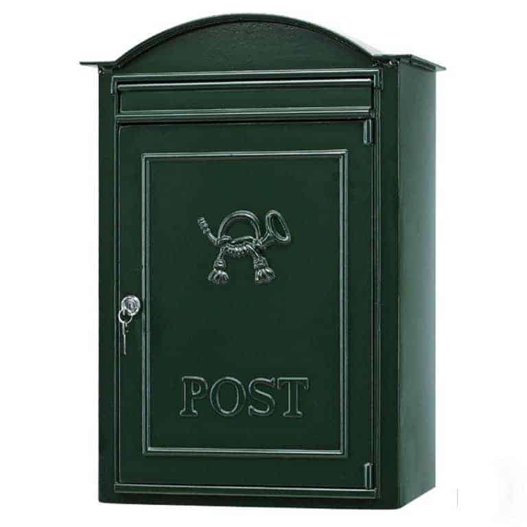 Postkasse B20, væghængt. Engelsk postkasse. klassisk mørkegrøn
