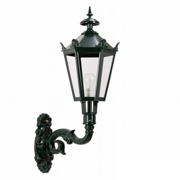 Væglampe M33 med kroner, væglampe | klassiske udendørslamper | klassisk mørkegrøn | sort væglampe