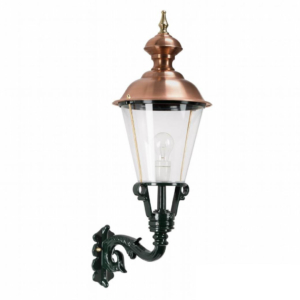 Væglampe Monnickendam. Klassiske lamper med kobbertop og rigtig glas. Kvalitetslamper med stil